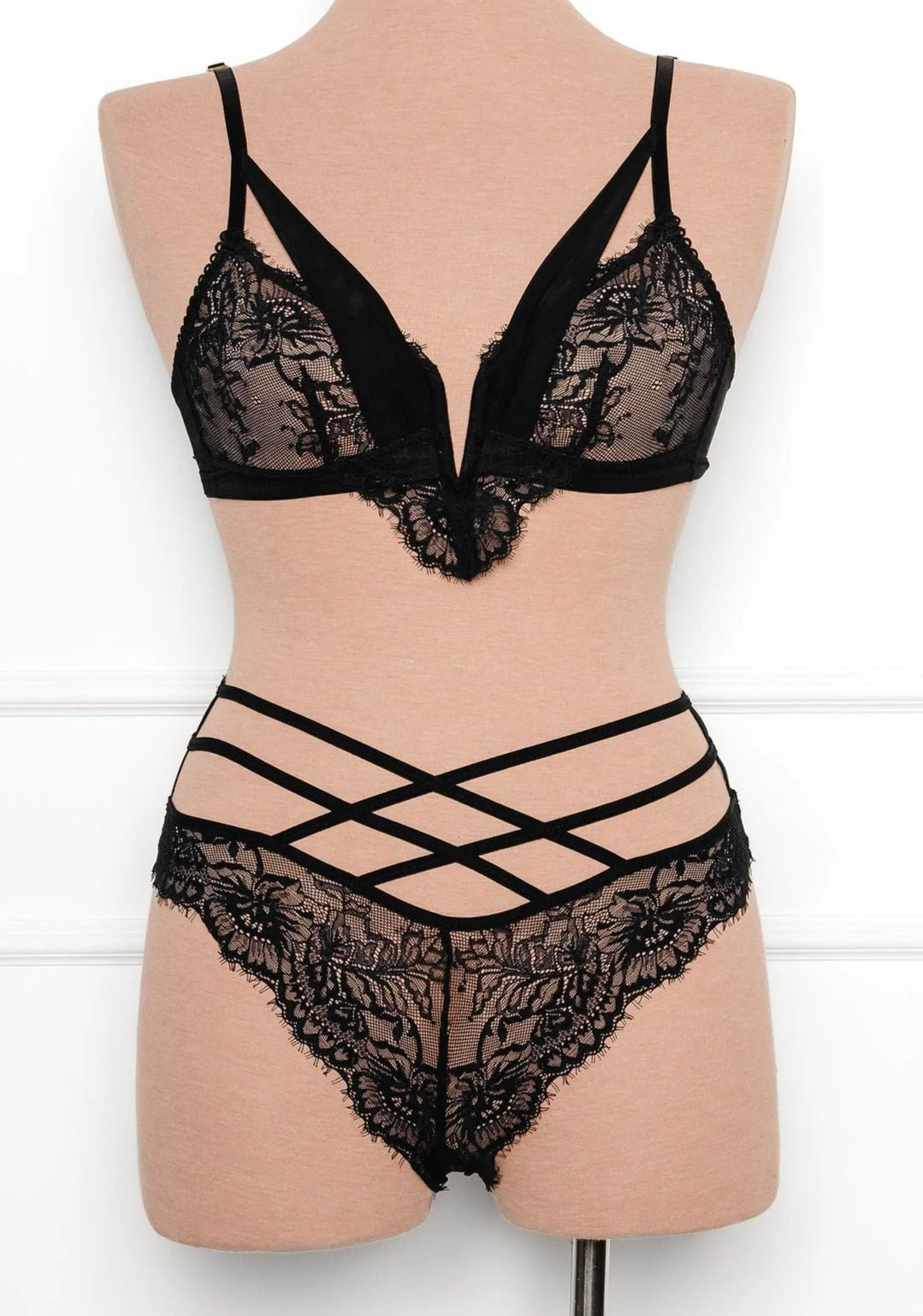 Strappy Crotchless Panty - Black - Image 12