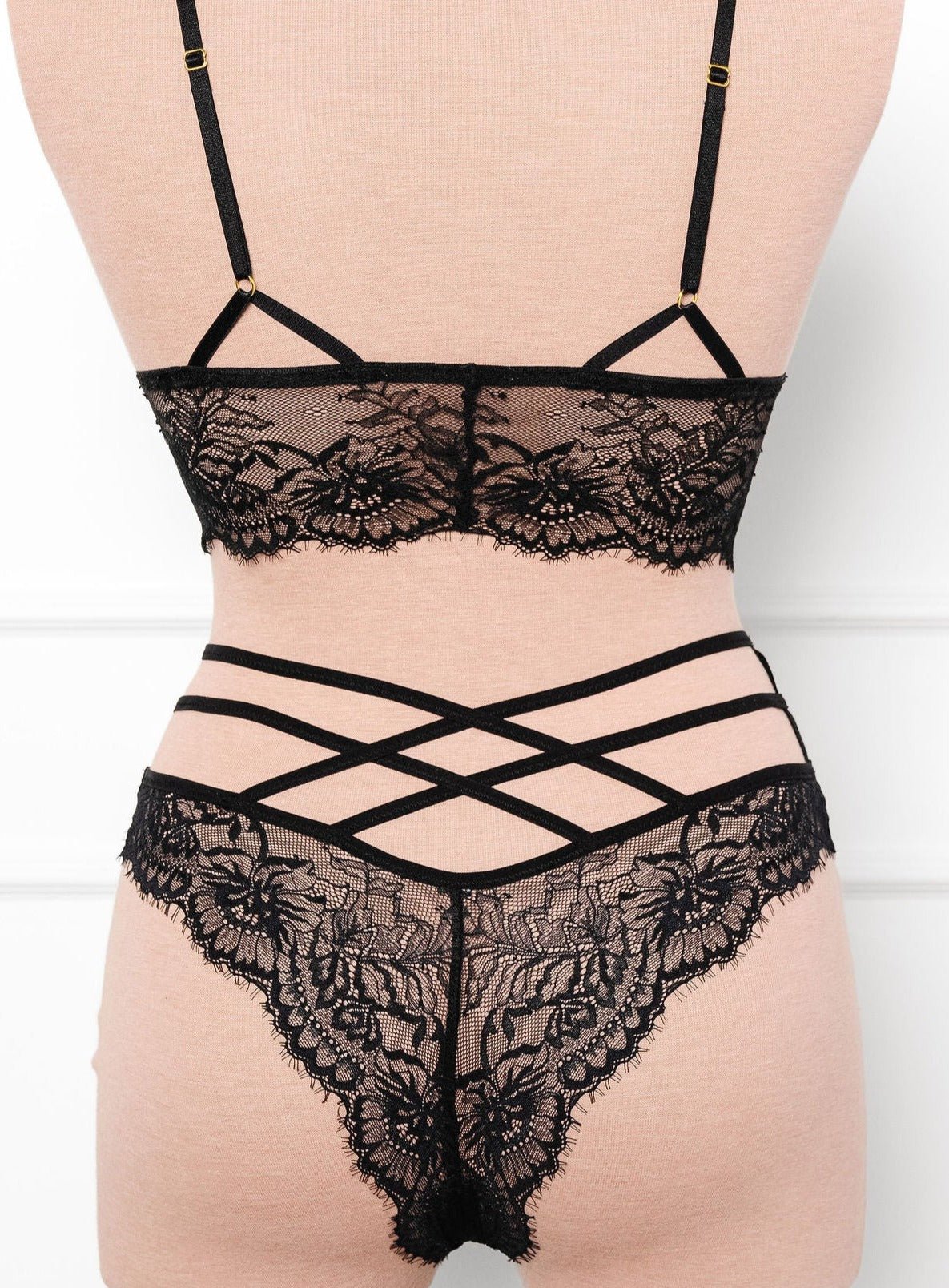 Strappy Crotchless Panty - Black - Image 7