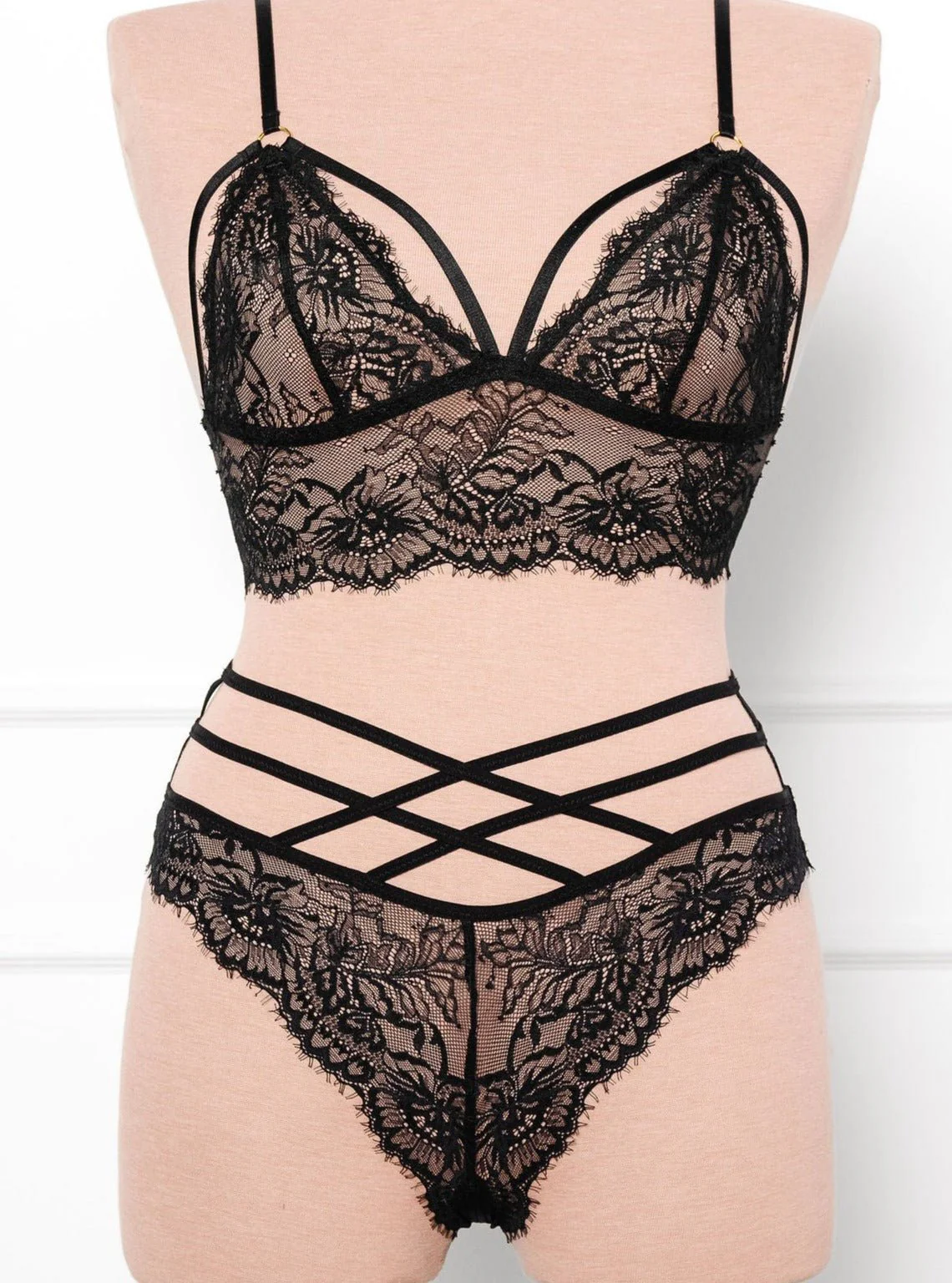 Strappy Crotchless Panty - Black - Image 8