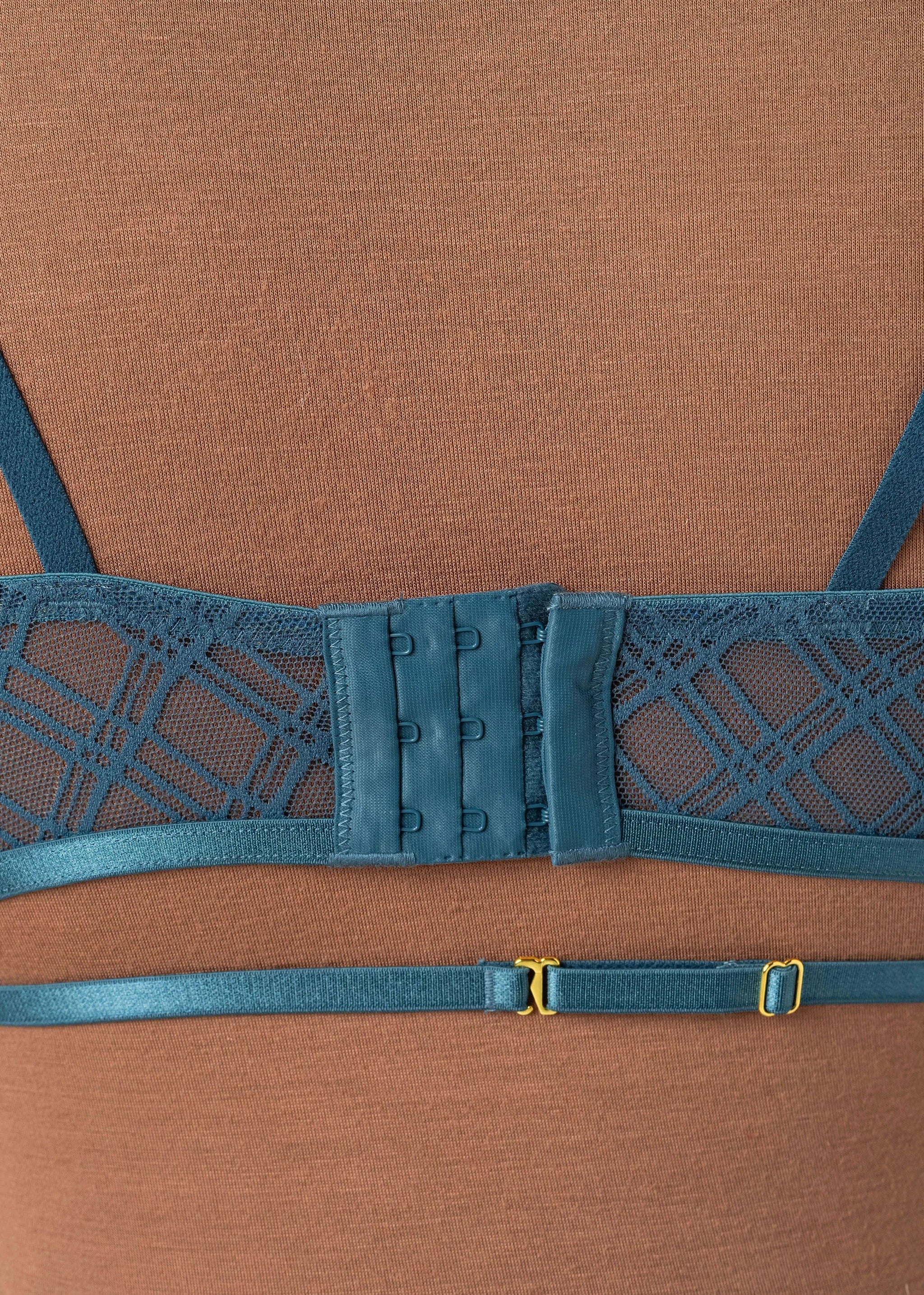 Strappy Underwire Charm Bralette - Retro Blue - Image 11